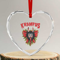 Xmas Krampus Heart Crystal Glass Ornament Season Greeting Coquette Bow Krampus - Wonder Print Shop