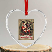 Xmas Krampus Heart Crystal Glass Ornament Season Greeting Vintage Tarot Card - Wonder Print Shop