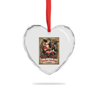 Xmas Krampus Heart Crystal Glass Ornament Season Greeting Vintage Tarot Card - Wonder Print Shop