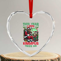 Xmas Krampus Heart Crystal Glass Ornament This Year I Hope Krampus Takes Me - Wonder Print Shop