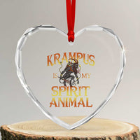 Xmas Krampus is My Spirit Animal Heart Crystal Glass Ornament - Wonder Print Shop