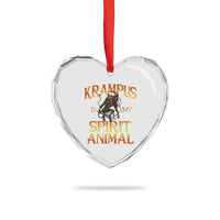Xmas Krampus is My Spirit Animal Heart Crystal Glass Ornament - Wonder Print Shop