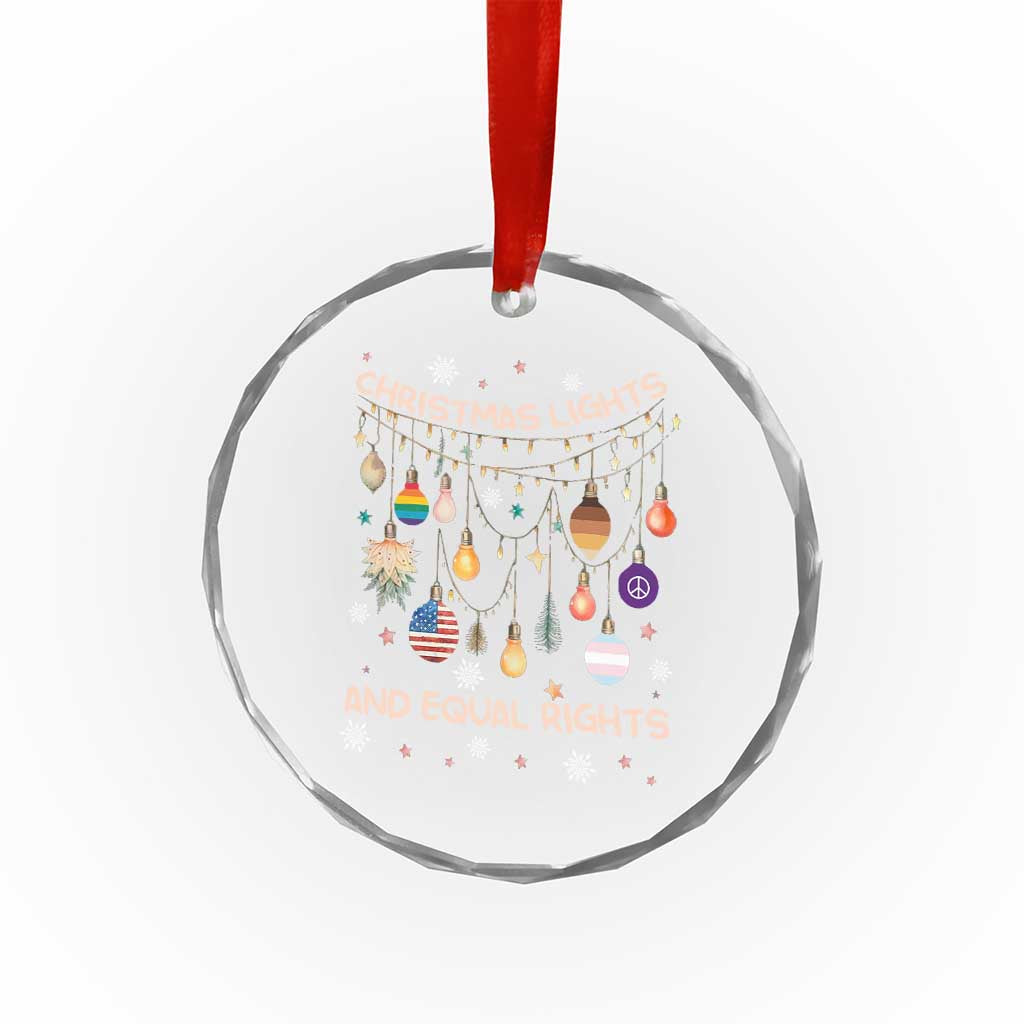 Xmas Lights And Equal Rights LGBTQ Crystal Glass Ornament TS11
