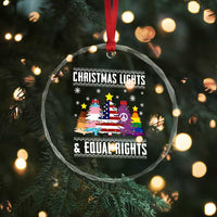 Xmas Lights Equal Rights Ugly Sweater Activism Gift Crystal Glass Ornament - Wonder Print Shop