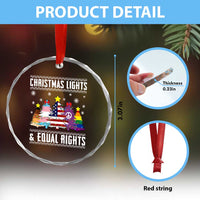 Xmas Lights Equal Rights Ugly Sweater Activism Gift Crystal Glass Ornament - Wonder Print Shop
