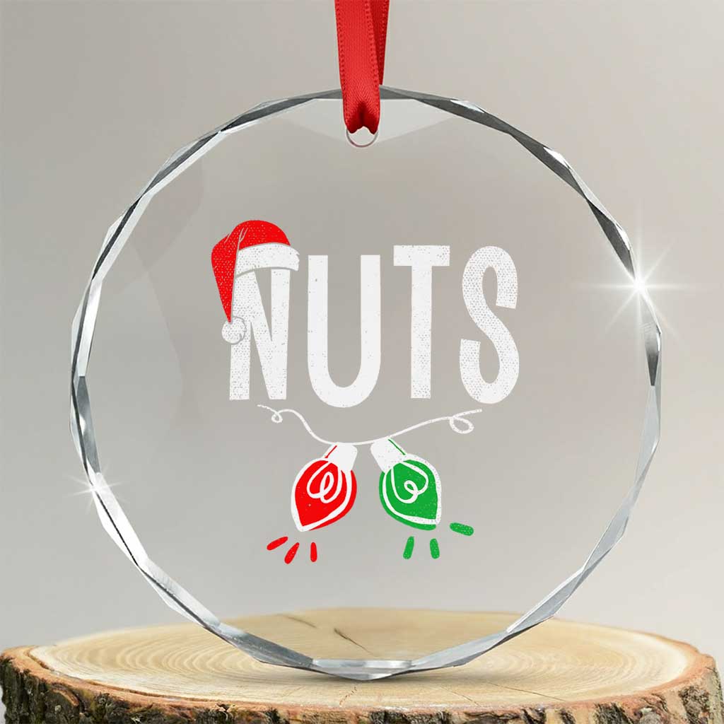 Xmas Matching Couple Crystal Glass Ornament Chestnuts Xmas Funny Nuts TS02