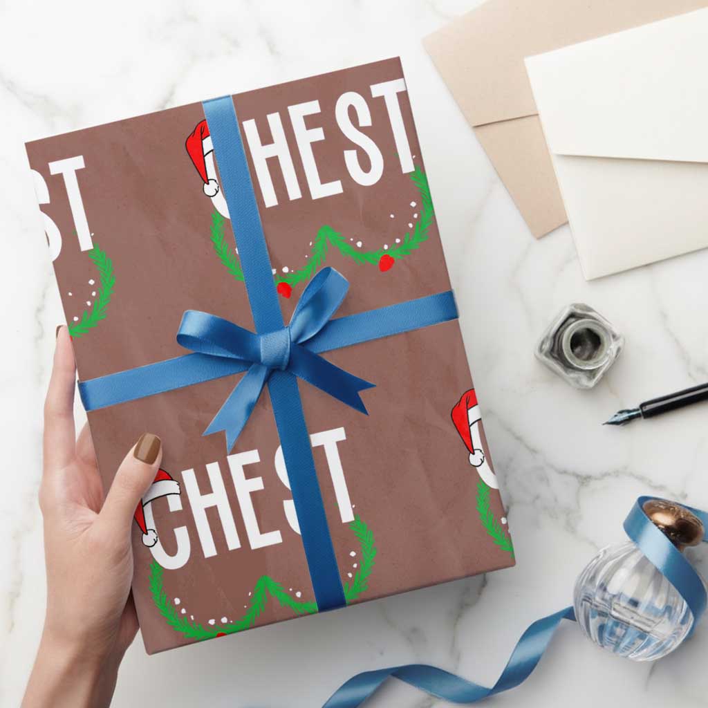Xmas Matching Couple Wrapping Paper Roll Chestnuts Funny Xmas Chest