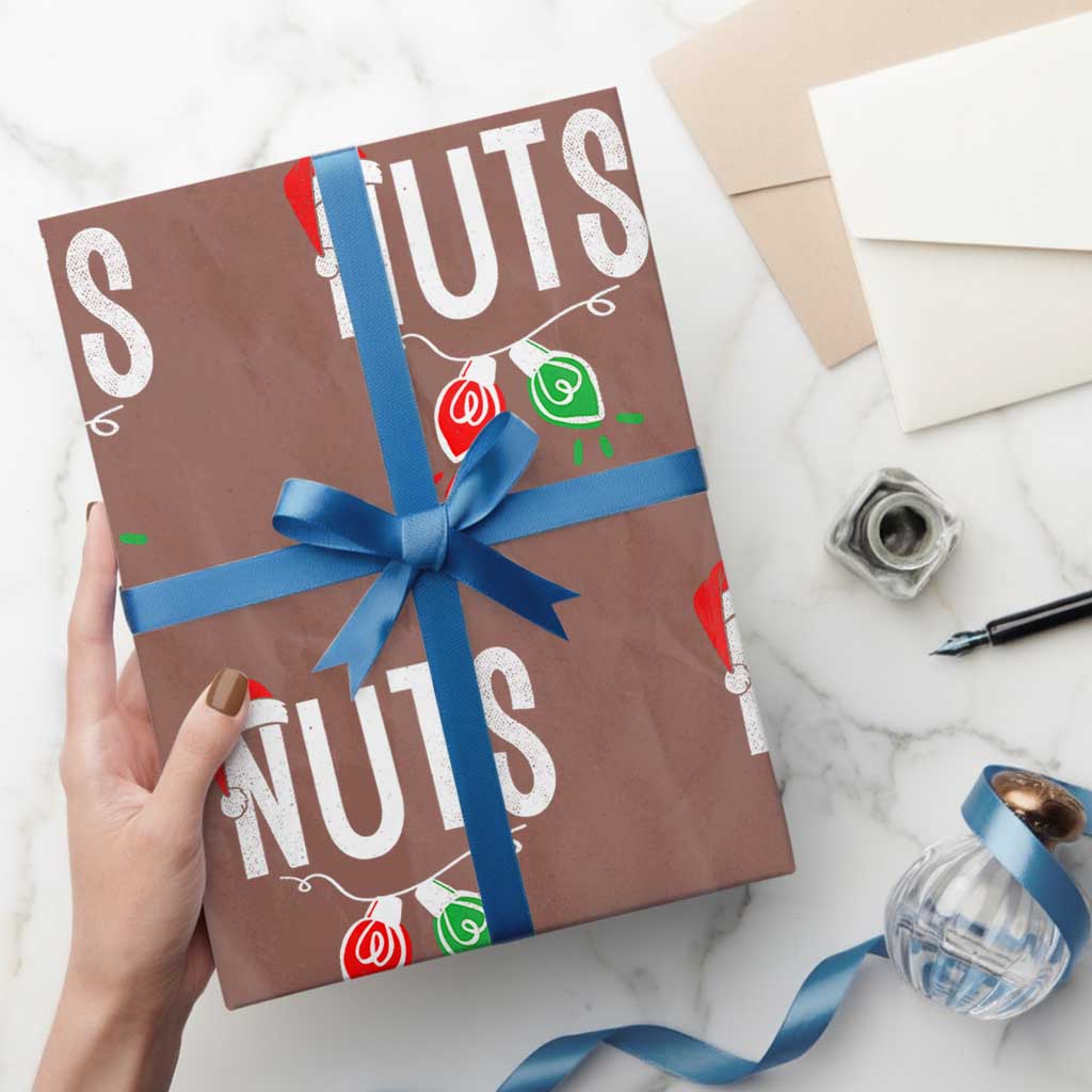 Xmas Matching Couple Wrapping Paper Roll Chestnuts Xmas Funny Nuts