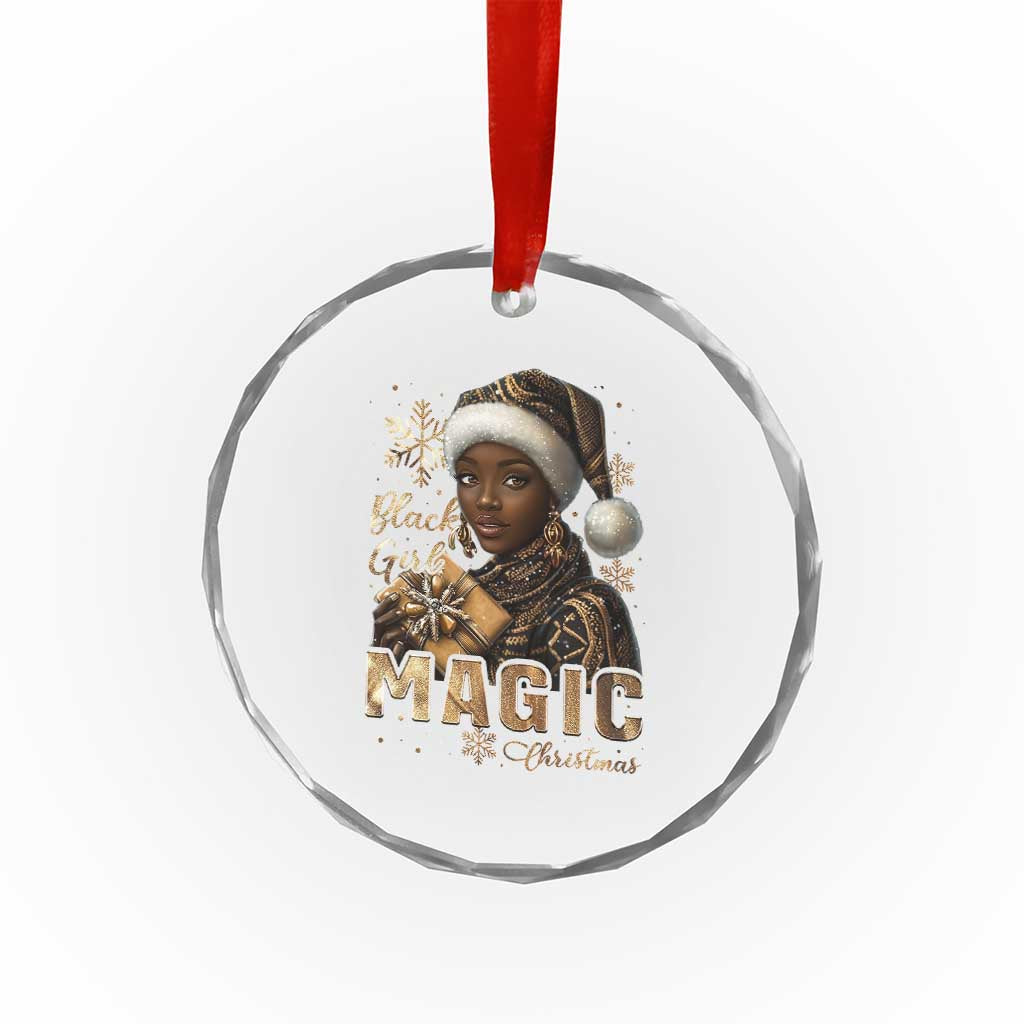 Xmas Melanin Black Girl Magic Crystal Glass Ornament TS09