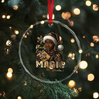 Xmas Melanin Black Girl Magic Crystal Glass Ornament TS09