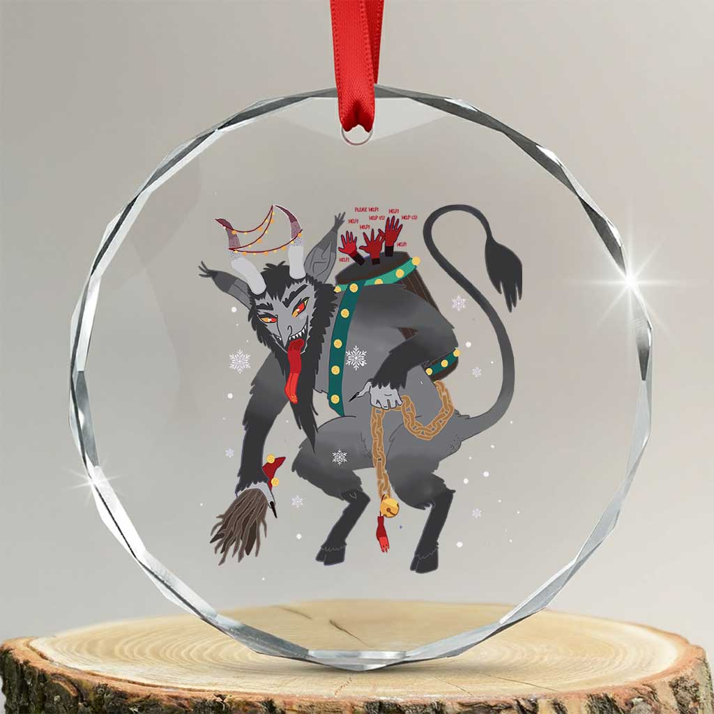 Xmas Merry Krampus Crystal Glass Ornament Naughty Horror Evil Xmas Psychobilly - Wonder Print Shop