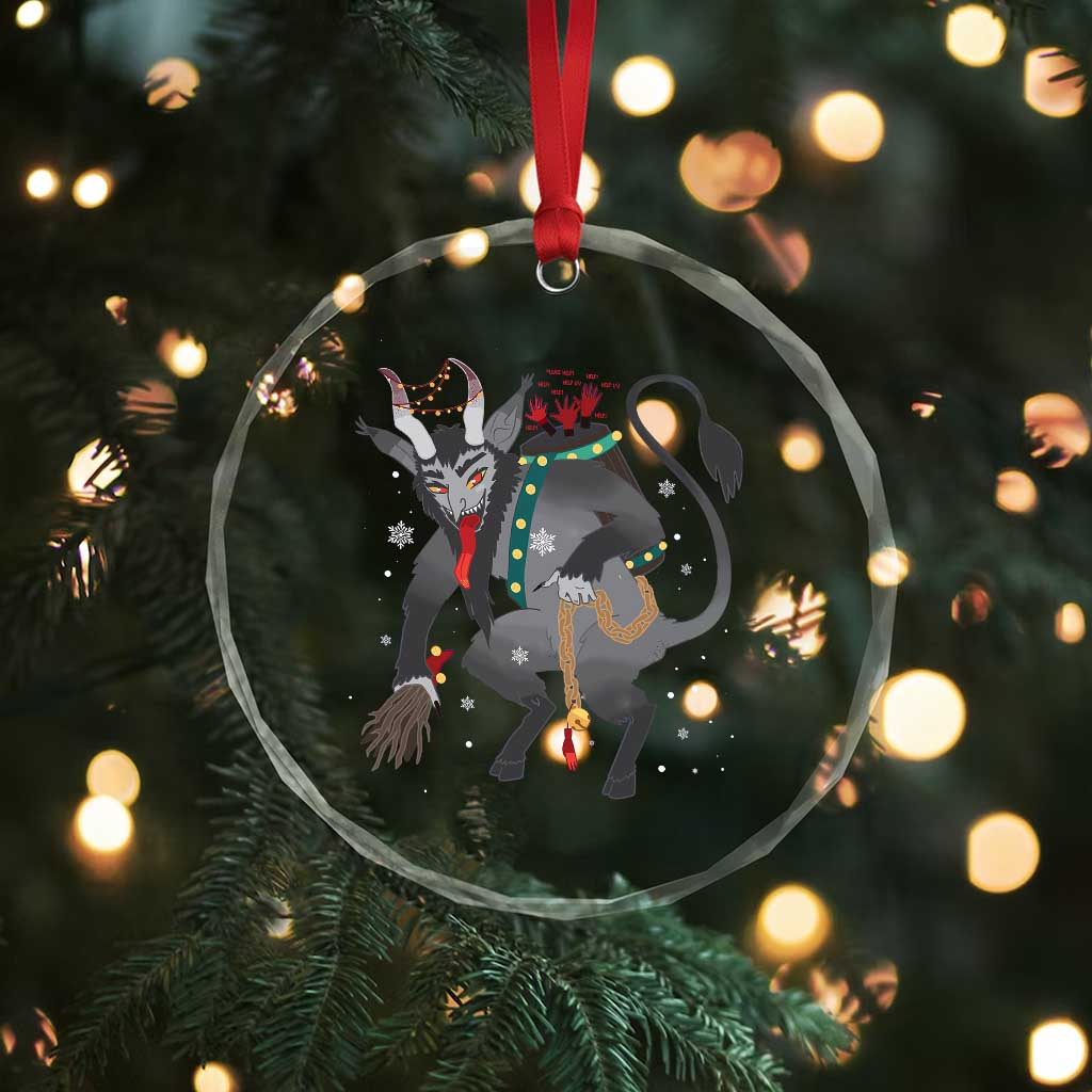 Xmas Merry Krampus Crystal Glass Ornament Naughty Horror Evil Xmas Psychobilly - Wonder Print Shop