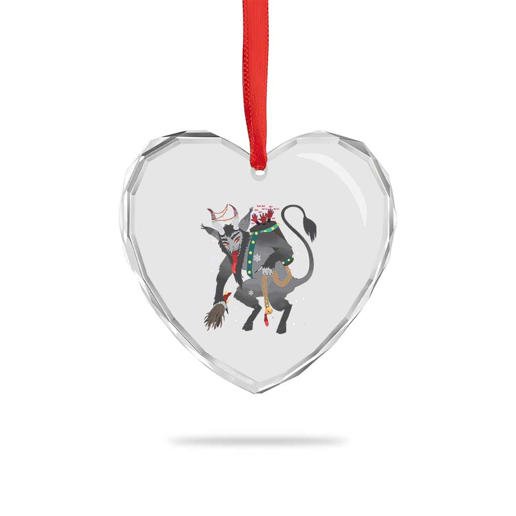 Xmas Merry Krampus Heart Crystal Glass Ornament Naughty Horror Evil Xmas Psychobilly - Wonder Print Shop