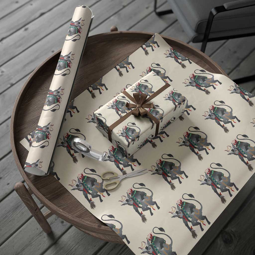 Xmas Merry Krampus Wrapping Paper Roll Naughty Horror Evil Xmas Psychobilly