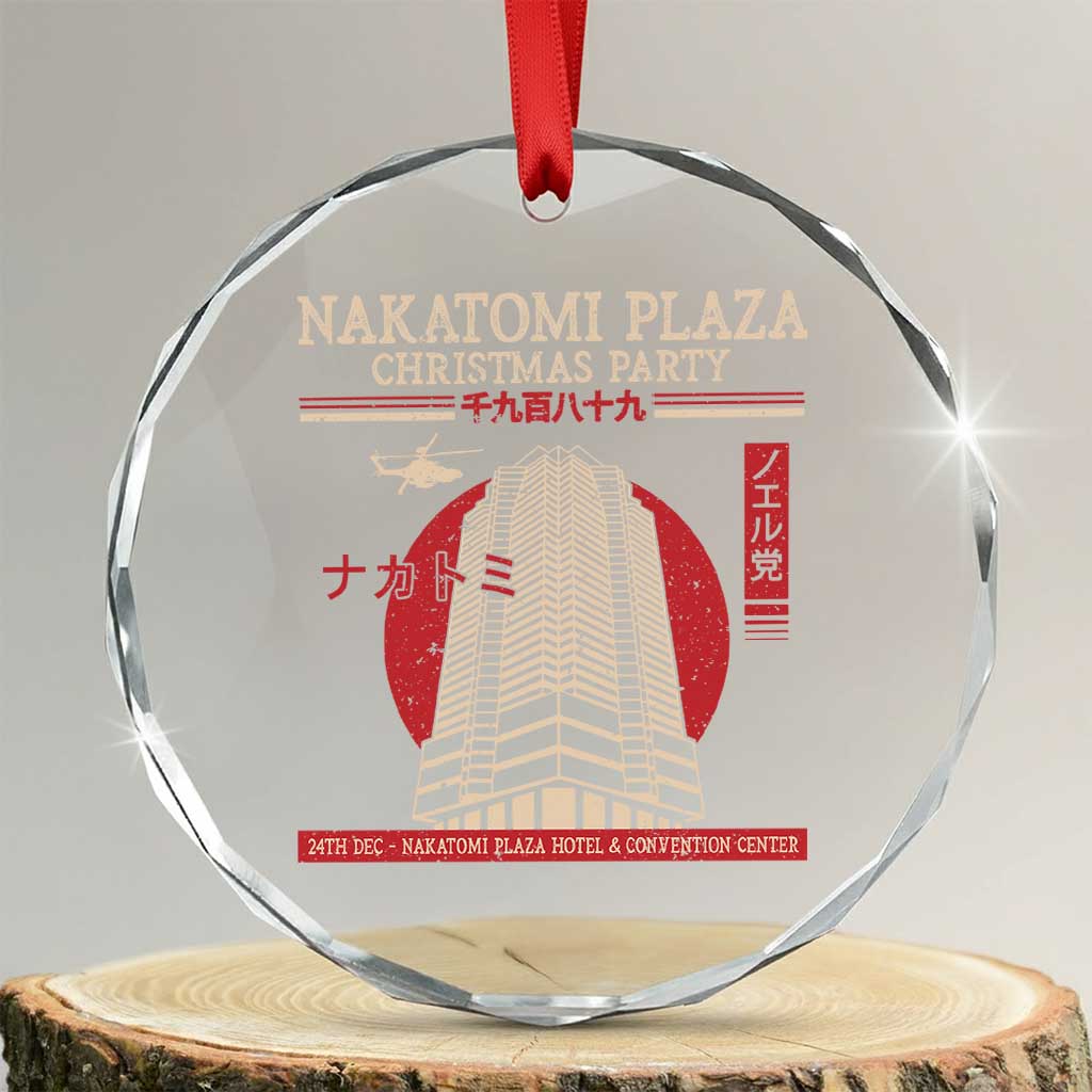 Xmas Nakatomi Plaza Crystal Glass Ornament Xmas Party 1988 Noel Vintage Japanese Style TS11