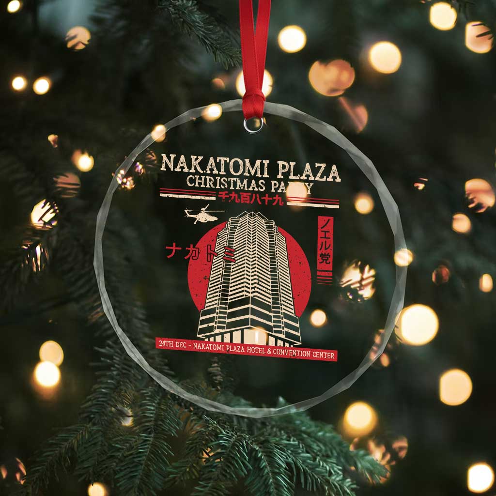 Xmas Nakatomi Plaza Crystal Glass Ornament Xmas Party 1988 Noel Vintage Japanese Style TS11