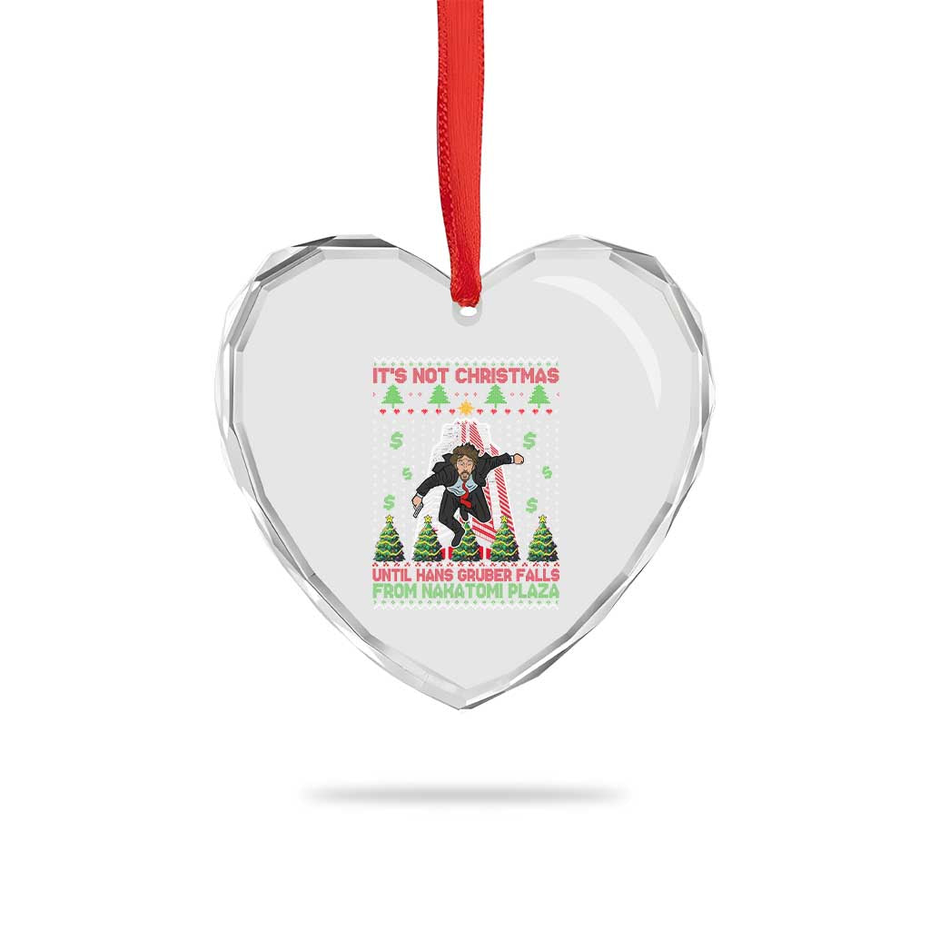 Xmas Nakatomi Plaza Heart Crystal Glass Ornament It's Not Christmas Until Hans Gruber Falls - Wonder Print Shop