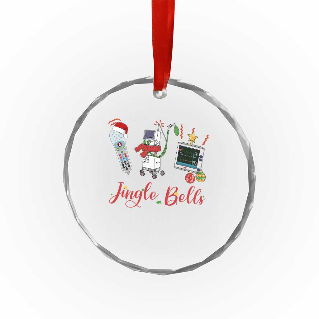 Xmas Nurse Crystal Glass Ornament Jingle Bells Telemetry Respiratory Therapist TS09