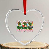 Xmas Nurse Heart Crystal Glass Ornament Funny Merry Nursemas Pine Tree - Wonder Print Shop