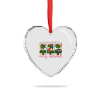 Xmas Nurse Heart Crystal Glass Ornament Funny Merry Nursemas Pine Tree - Wonder Print Shop