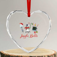 Xmas Nurse Heart Crystal Glass Ornament Jingle Bells Telemetry Respiratory Therapist - Wonder Print Shop