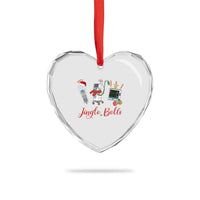 Xmas Nurse Heart Crystal Glass Ornament Jingle Bells Telemetry Respiratory Therapist - Wonder Print Shop