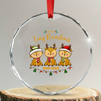 Xmas Nurse Nicu Crew Tiny Reindeer Crystal Glass Ornament TS09