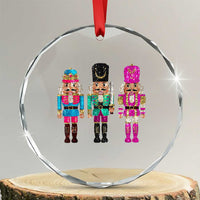 Xmas Nutcracker Crystal Glass Ornament Sequin Sparklle Festive Xmas Vintage TS02