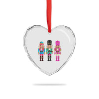 Xmas Nutcracker Heart Crystal Glass Ornament Sequin Sparklle Festive Xmas Vintage - Wonder Print Shop