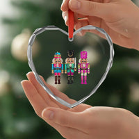 Xmas Nutcracker Heart Crystal Glass Ornament Sequin Sparklle Festive Xmas Vintage - Wonder Print Shop