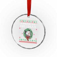 Xmas Opossum Merry Hissmas Crystal Glass Ornament TS09
