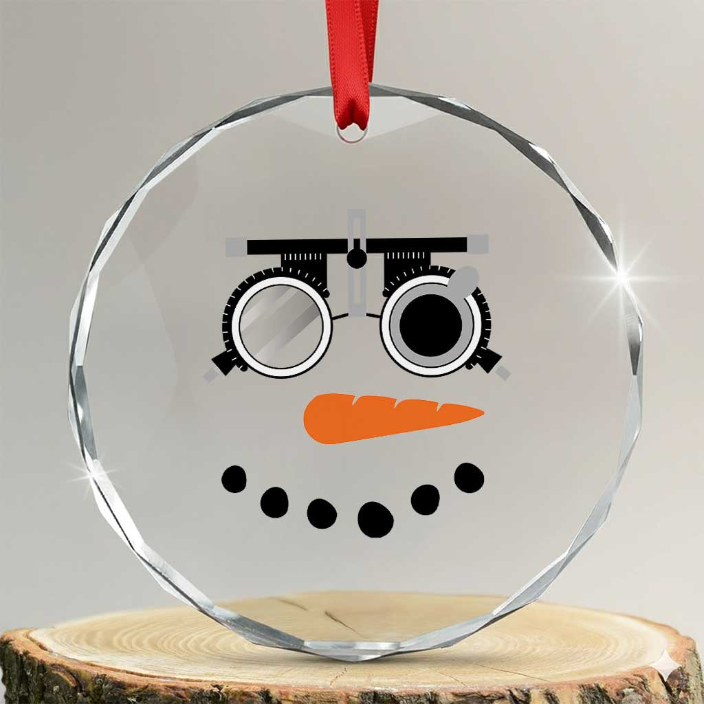 Xmas Optometry Crystal Glass Ornament Funny Snowman Optometrist Eye Doctor Ophthalmologist TS10