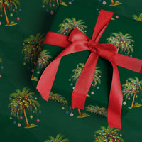 Xmas Palm Tree Wrapping Paper Roll Lights Tropical Hawaiian Holidays