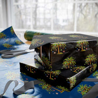 Xmas Palm Tree Wrapping Paper Roll Lights Tropical Hawaiian Holidays