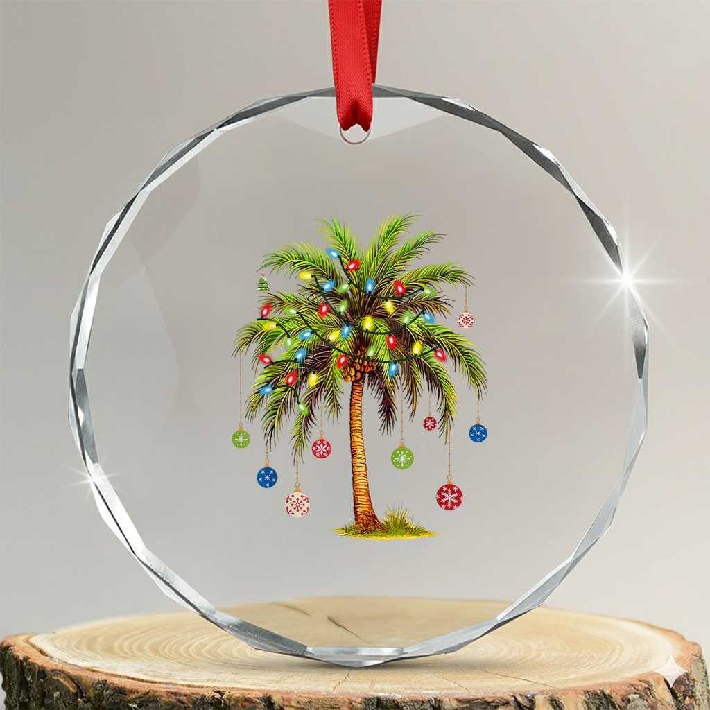 Xmas Palm Tree Lights Crystal Glass Ornament Tropical Hawaiian Holidays TS02