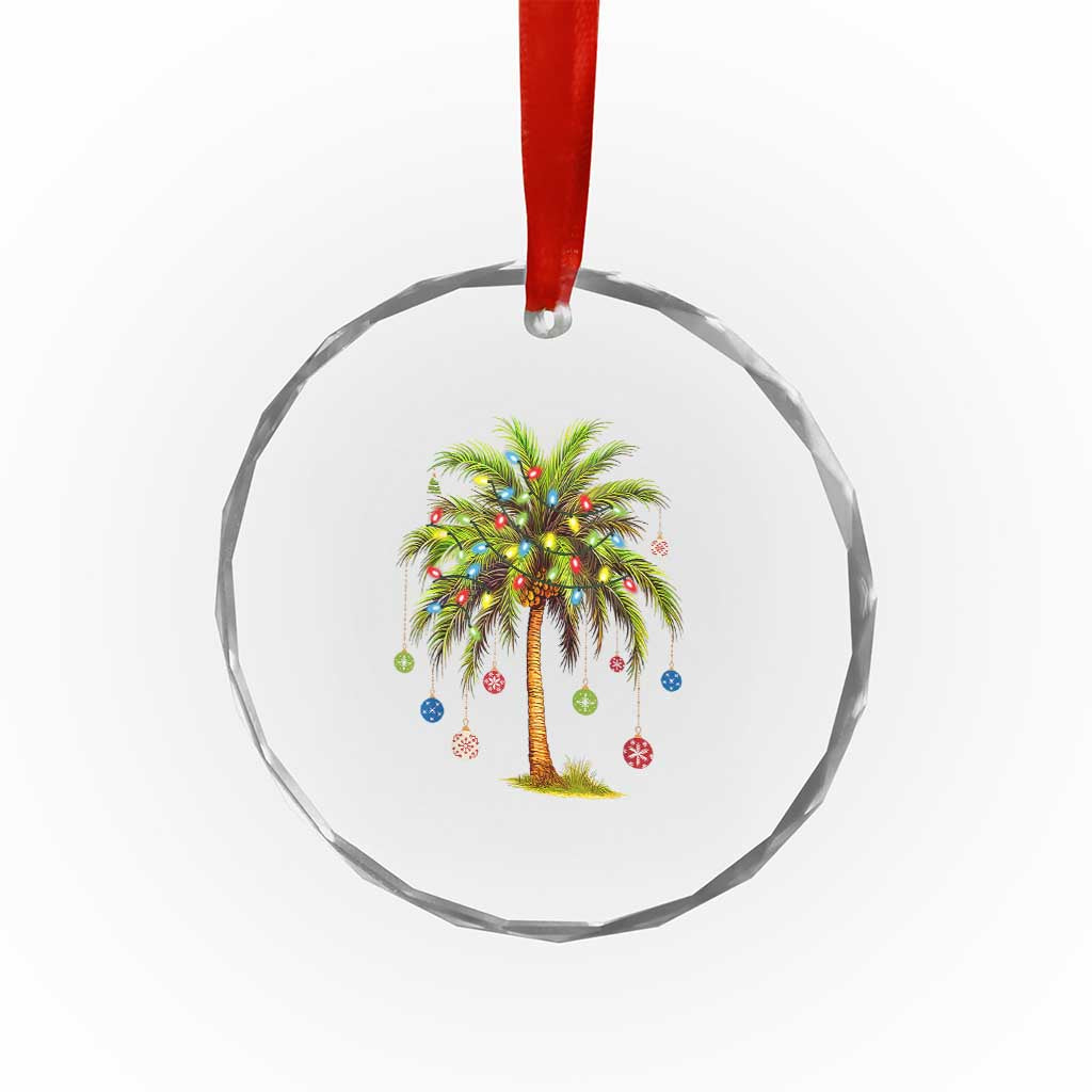 Xmas Palm Tree Lights Crystal Glass Ornament Tropical Hawaiian Holidays TS02