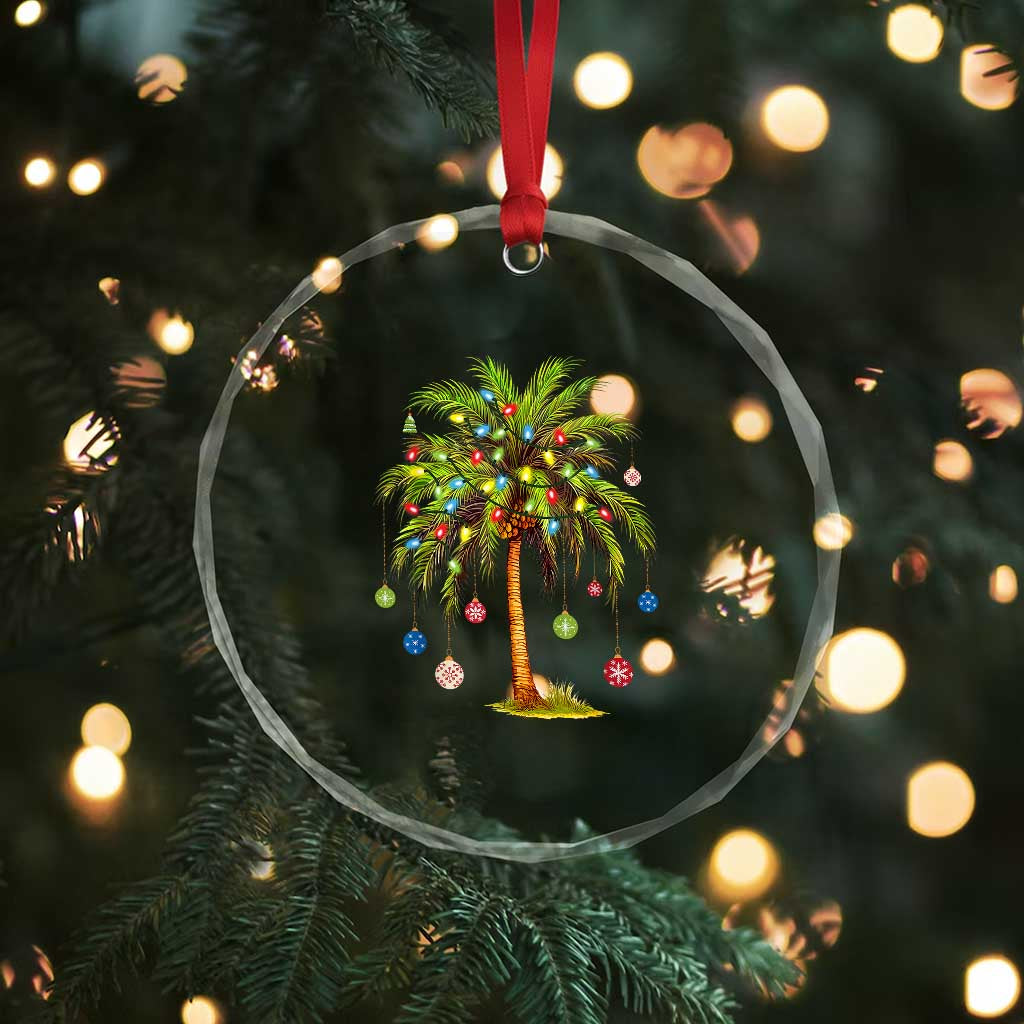 Xmas Palm Tree Lights Crystal Glass Ornament Tropical Hawaiian Holidays TS02