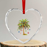 Xmas Palm Tree Lights Heart Crystal Glass Ornament Tropical Hawaiian Holidays - Wonder Print Shop