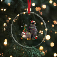 Xmas Pesto and Moo Deng Friendship Crystal Glass Ornament King Penguin Baby Hippo Viral Meme TS10