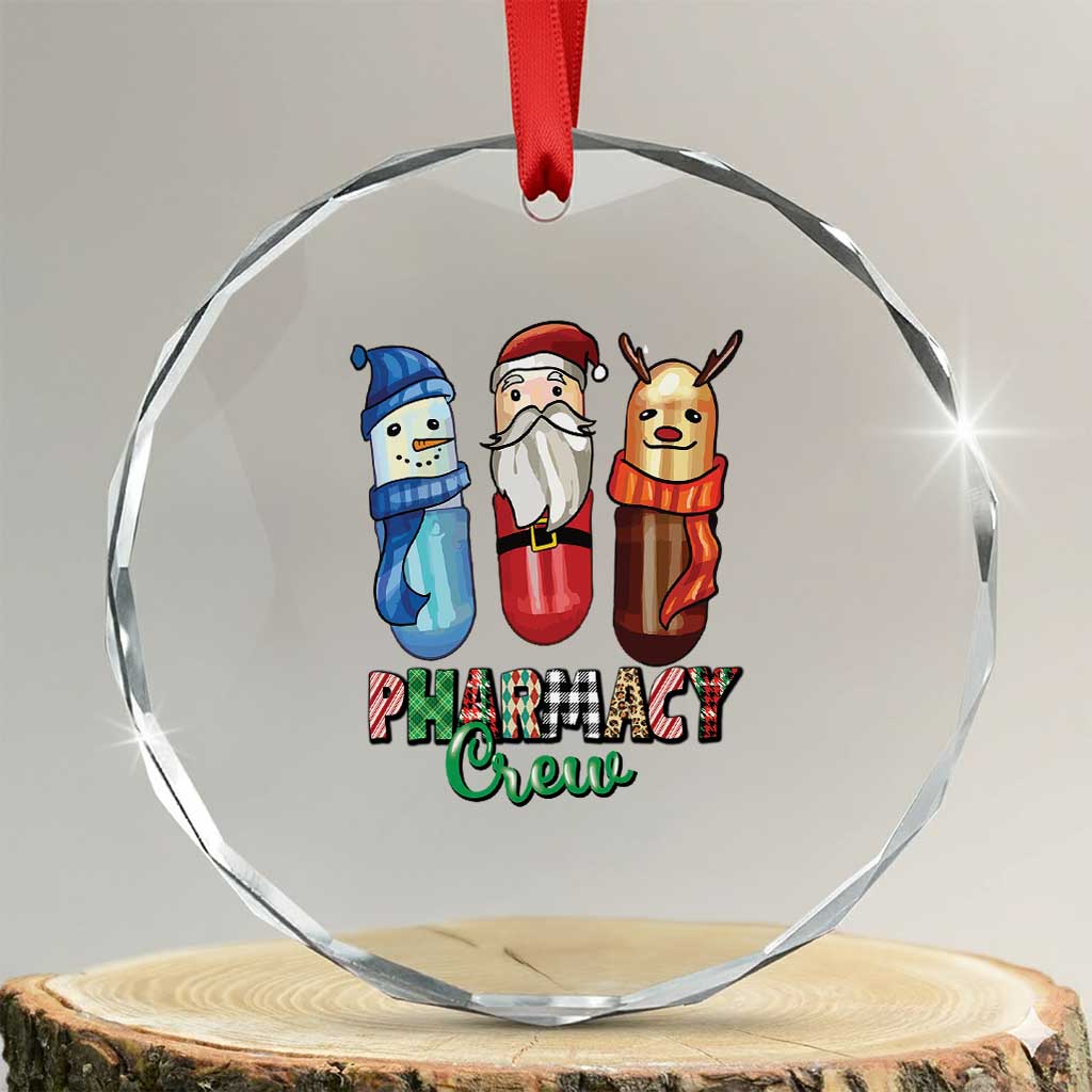 Xmas Pharmacist Crystal Glass Ornament Snowman Reindeer Santa Pharmacy Crew TS09