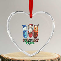 Xmas Pharmacist Heart Crystal Glass Ornament Snowman Reindeer Santa Pharmacy Crew - Wonder Print Shop