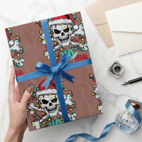 Xmas Pirate Skull Wrapping Paper Roll Yo Ho Ho Boat Cruise Xmas Crossbones