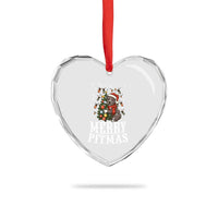 Xmas Pitbull Heart Crystal Glass Ornament Funny Merry Pitmas Tree Hug - Wonder Print Shop