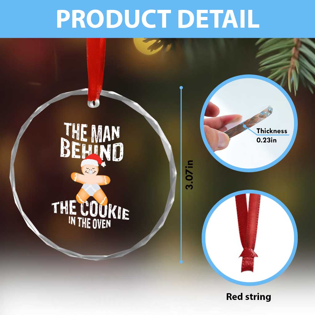 Xmas Pregnancy Crystal Glass Ornament The Man Behind The Cookie In The Oven Gingerbread Baby TS09