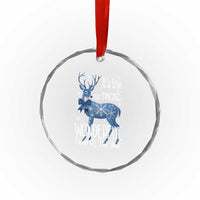 Xmas Reindeer Coquette Crystal Glass Ornament It's The Most Wonderful Time Of The Year TS09