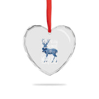 Xmas Reindeer Coquette Heart Crystal Glass Ornament It's The Most Wonderful Time Of The Year - Wonder Print Shop
