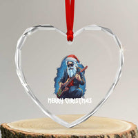 Xmas Rock Lover Heart Crystal Glass Ornament Sleigher Hail Santa Electric Guitar - Wonder Print Shop