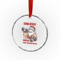 Xmas Santa Gymer Crystal Glass Ornament Civing Muscles Santa Weightlifting TS09