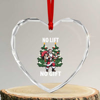 Xmas Santa Gymer Heart Crystal Glass Ornament No Lift No Gift Bodybuilding - Wonder Print Shop