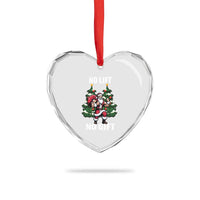 Xmas Santa Gymer Heart Crystal Glass Ornament No Lift No Gift Bodybuilding - Wonder Print Shop